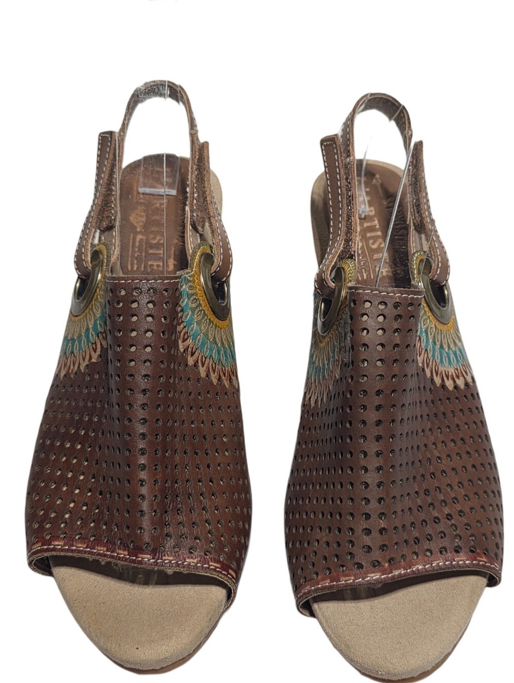 L'ARTISTE BY SPRING STEP MILLIE BROWN LEATHER SLINGBACK SANDAL EU36 US 6